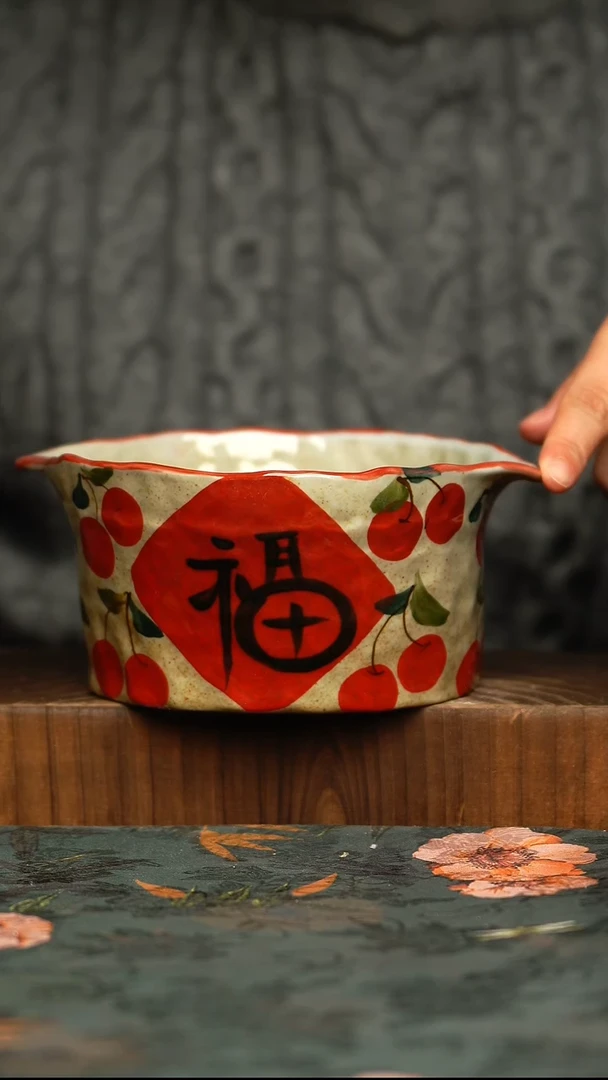 杯釉下彩手工手绘同款陶器
