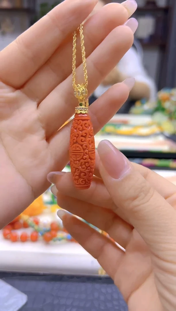 14K金镶嵌吊坠(赠链)玛瑙/玉髓DIY款DXX