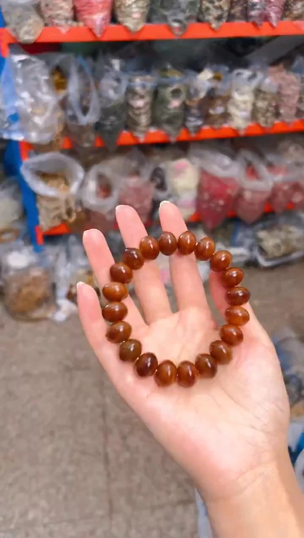 吊坠菩提根/象牙果咖色算盘单圈手串