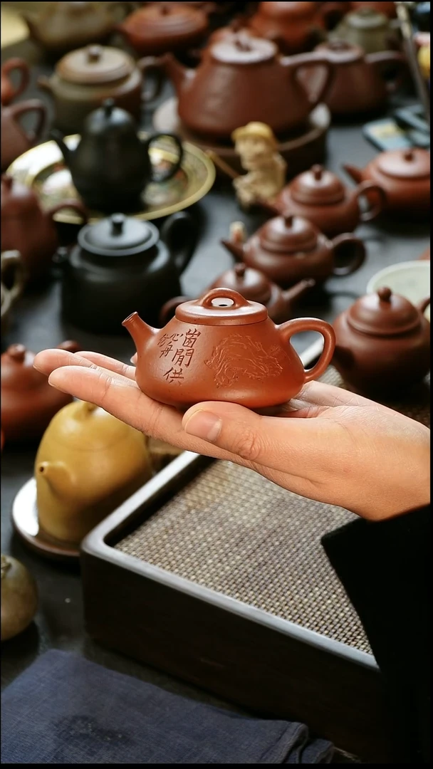 茶壶紫砂朱泥心舟石瓢80cc