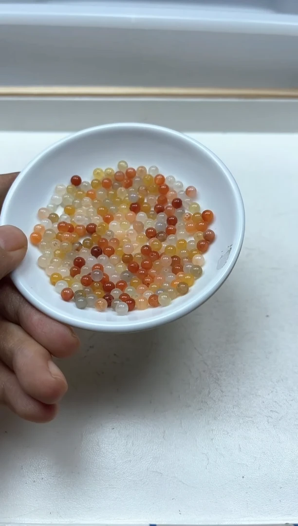 石英质玉散珠未镶嵌B408 三彩金丝玉4mm100颗8元