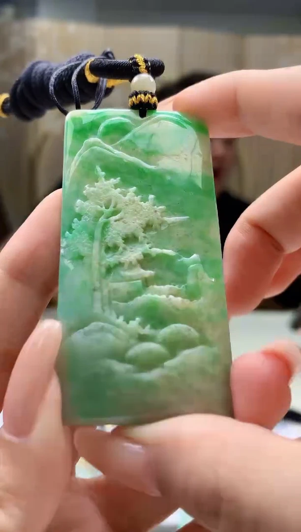 定制翡翠未镶嵌5060xx-毛货挂件22
