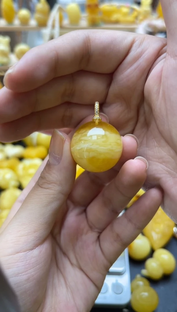 琥珀银S925镶嵌珠宝奇石141琥珀蜜蜡微瑕