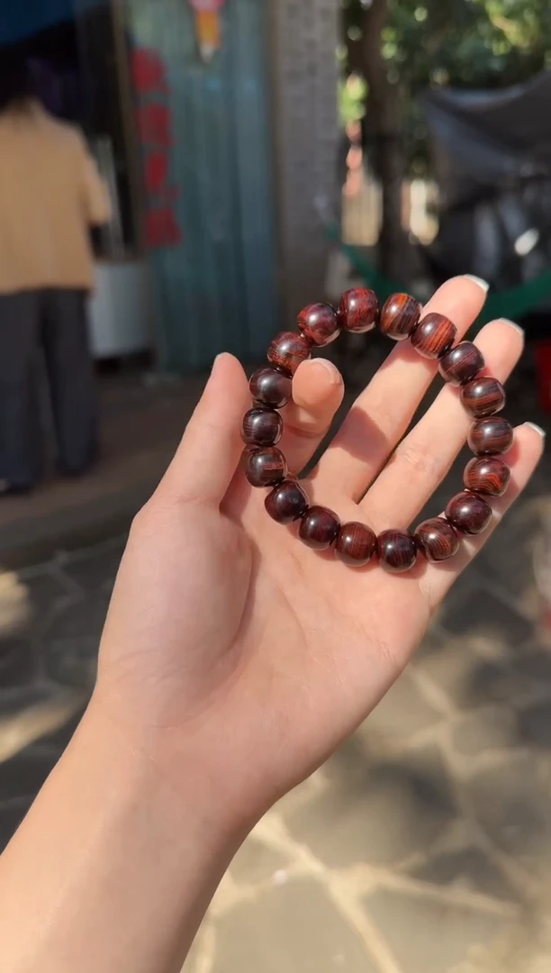 手串/手链黄花梨/降香黄檀1.0X1.2紫油梨老型珠土埋老料
