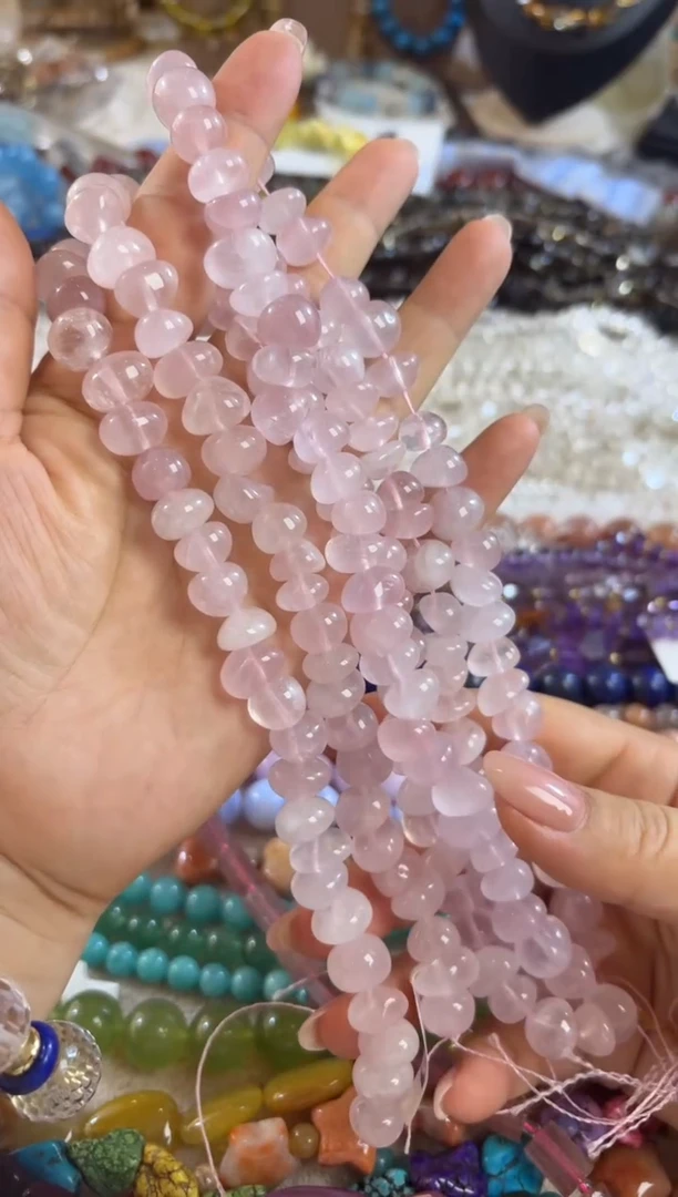 未镶嵌玛瑙/玉髓珠宝半成品粉水糖豆
