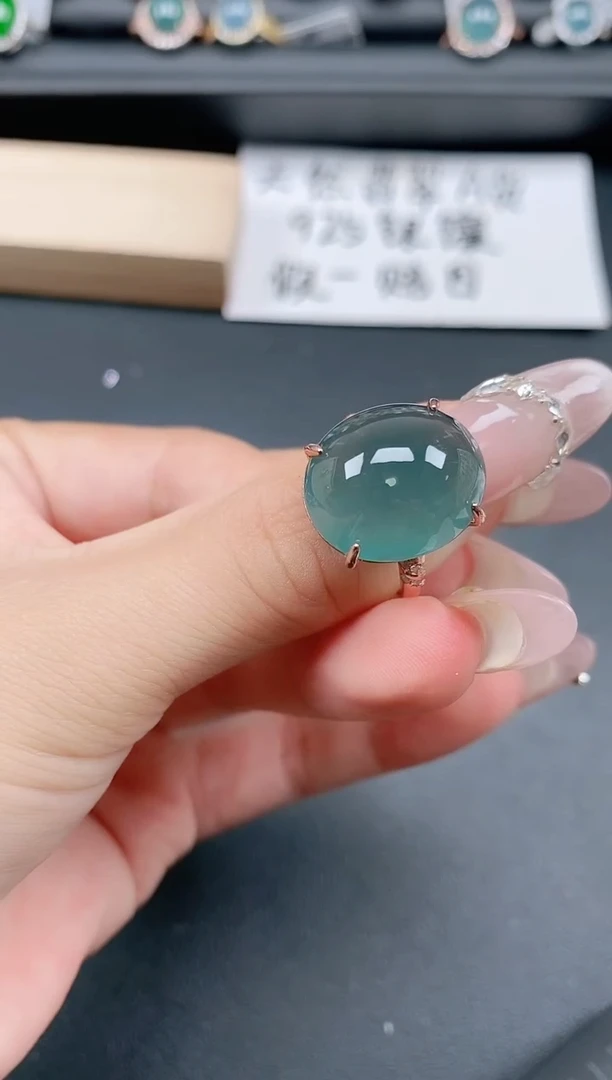 银S925镶嵌戒指翡翠11111
