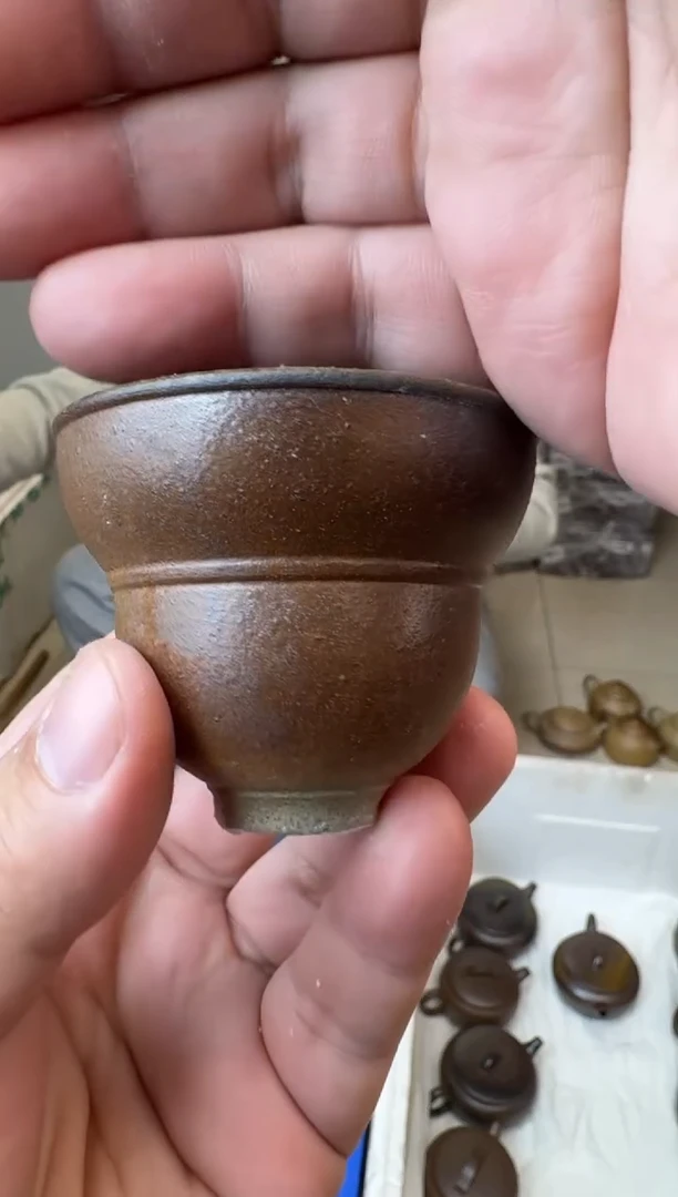 茶壶紫砂矿标级葫芦主人杯-宝山降坡泥-30目-容量：75CC“裸烧柴烧”