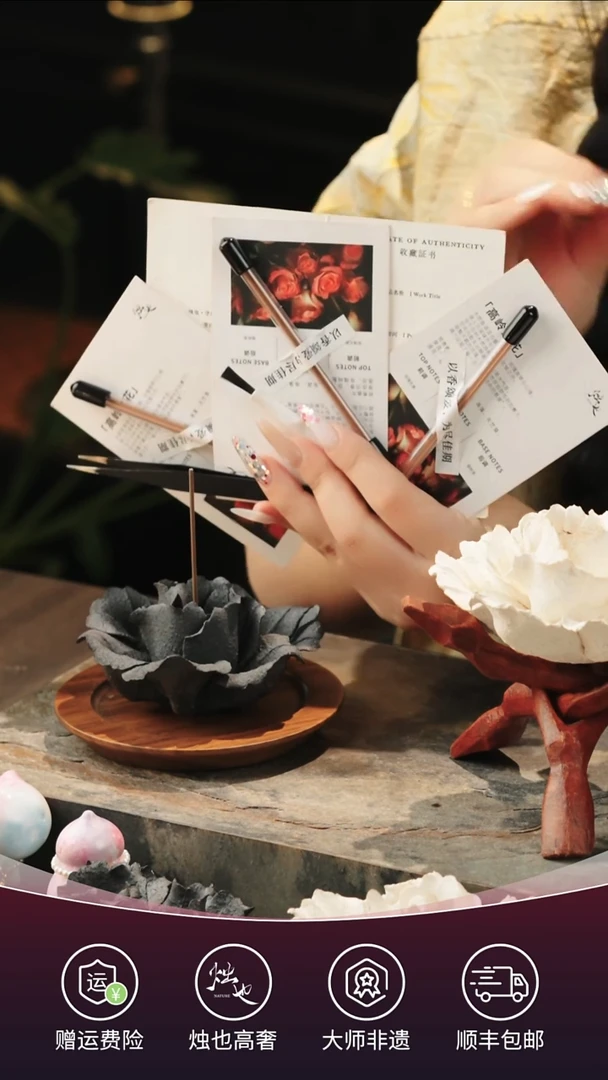 陶瓷烛也景德镇非遗手捏瓷花玄夜