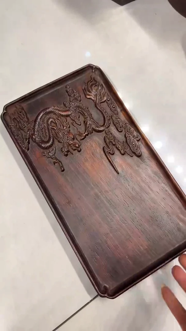 【闪购商品】木五爪金龙雕刻茶盘