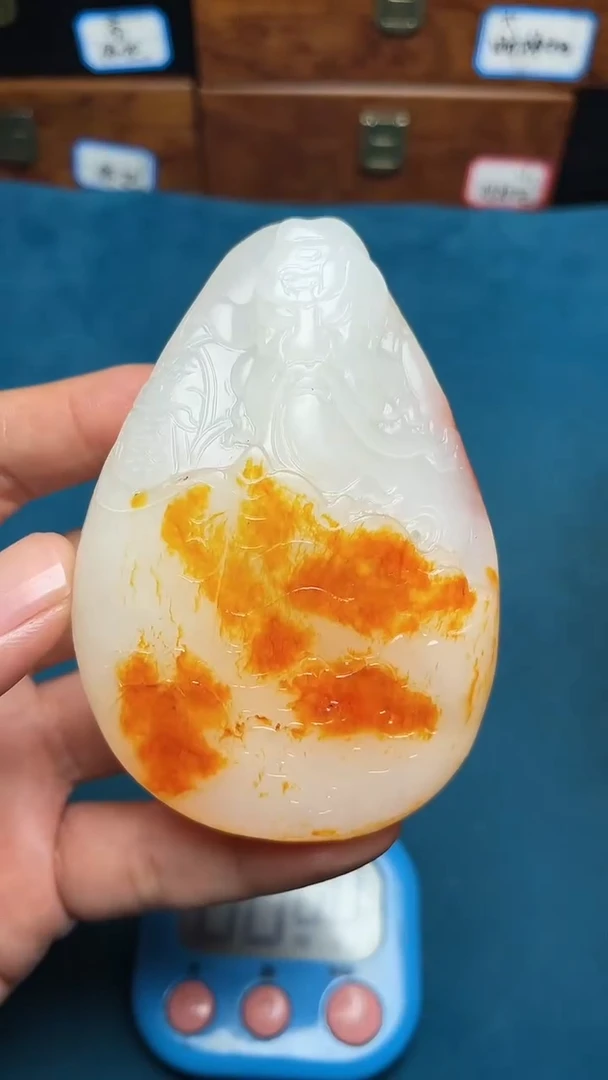 和田玉未镶嵌把件木****杨和田玉