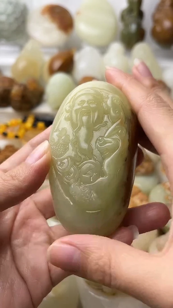 石材古青石棉纹正常不退换财神