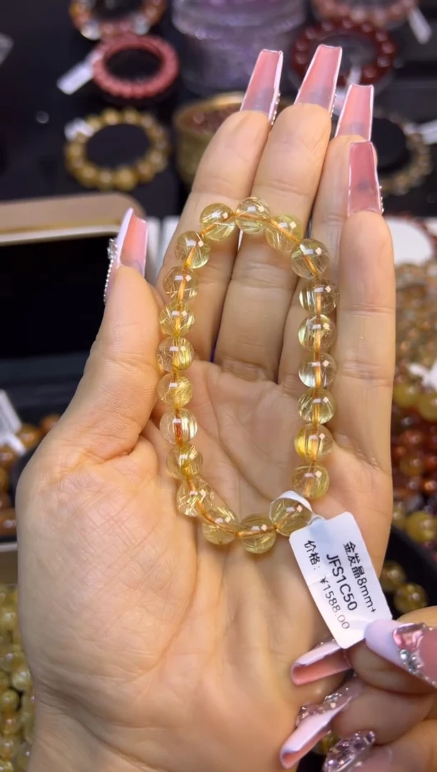 未镶嵌手串水晶童****o金发晶8.8mm