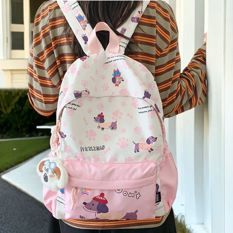 新款大容量大学生书包2025新款可爱高颜值卡通双肩包高中初中背包