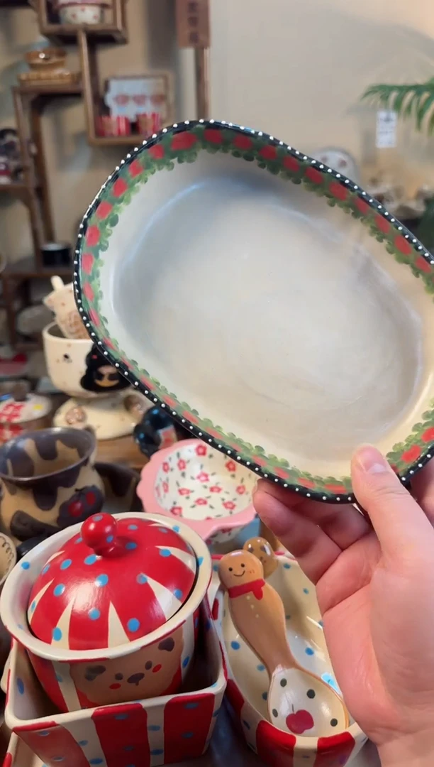 【闪购商品】黑色玫瑰盘高温瓷器