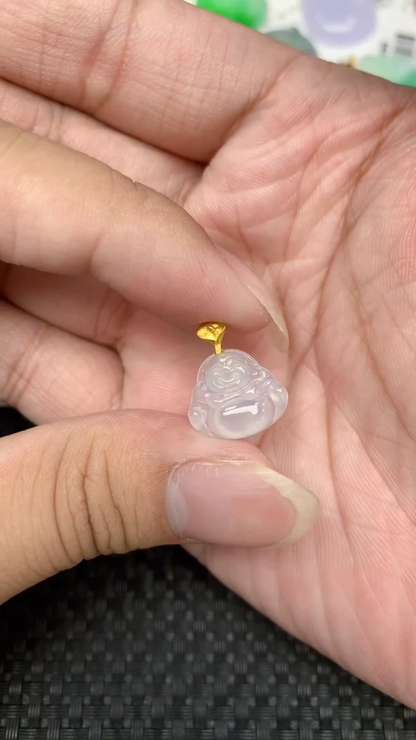 颈饰18K金镶嵌翡翠天然缅甸翡翠a货百元以上9元证书费自理