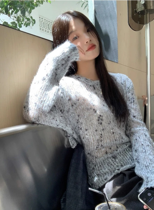 300夏季新款韩系简约ins风镂空设计感露背系带时尚长袖罩衫上衣女