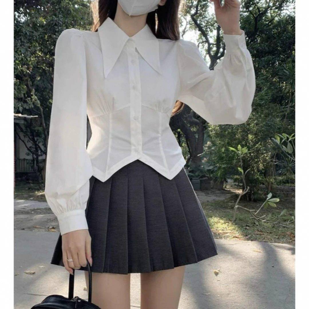 【李姑娘专属】时尚大码女装5235韩系百搭不规则收腰修身短款上衣