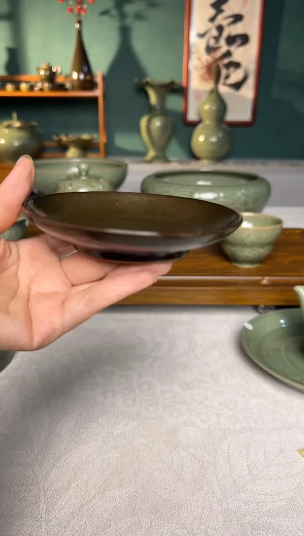 瓷片耀州窑茶叶沫釉杯垫微瑕福利特价