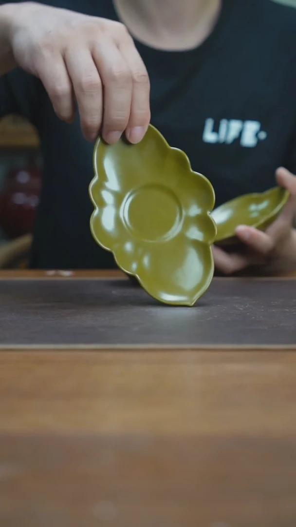 杯雨乐窑茶叶末釉小杯垫