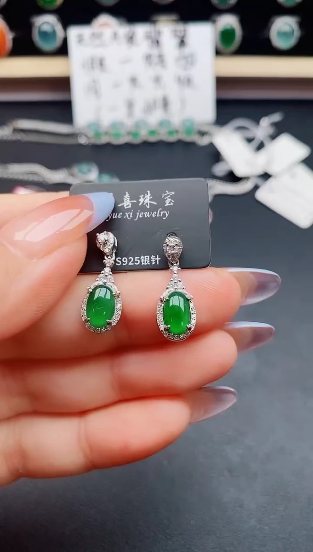 翡翠戒指银S925镶嵌321321