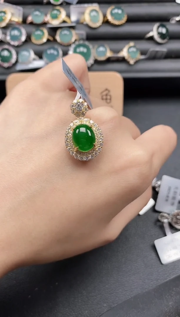 翡翠戒指银S925镶嵌51151