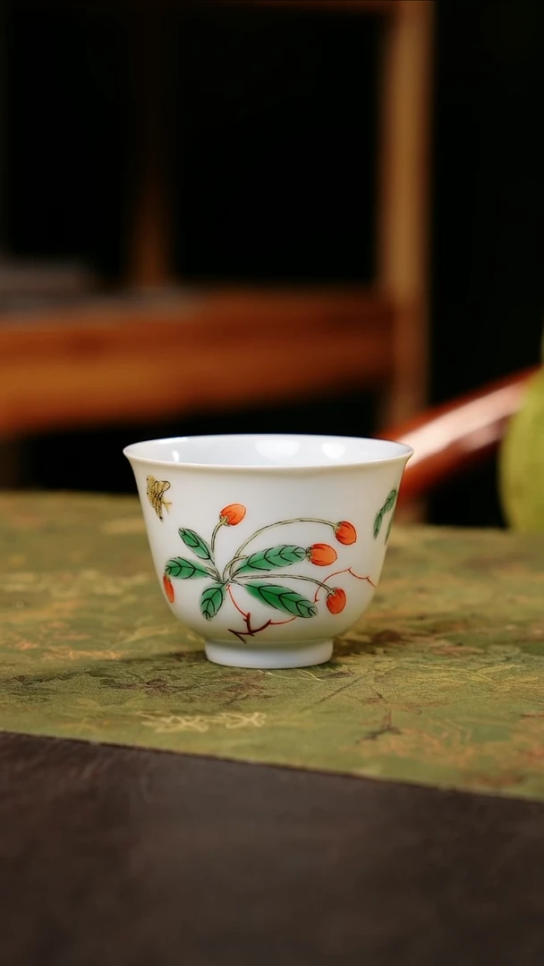 其他斗彩枸杞花卉单杯