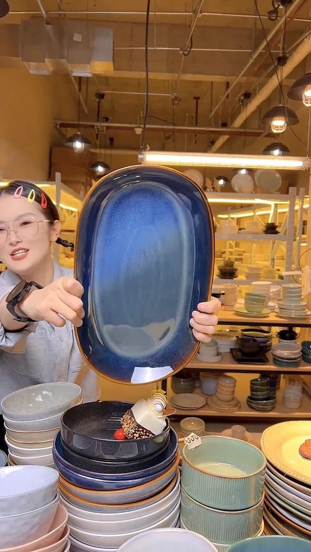 瓷238外贸尾货窑变釉下彩默认微瑕