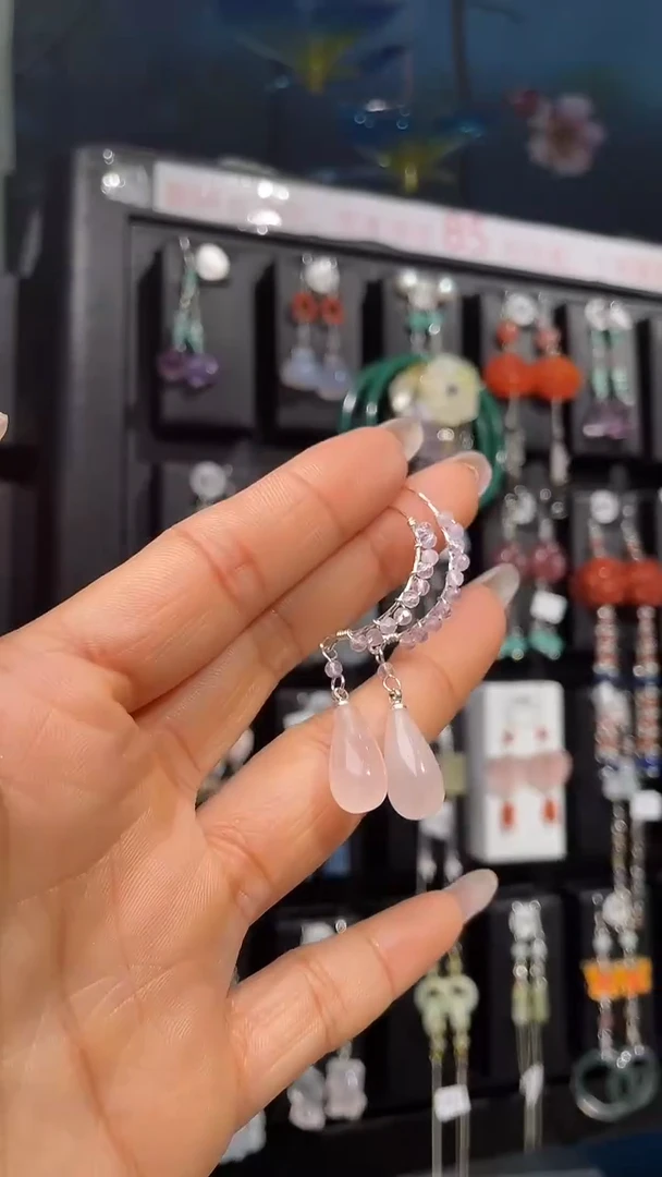 银S925镶嵌耳饰紫晶晚**止 晚风为止