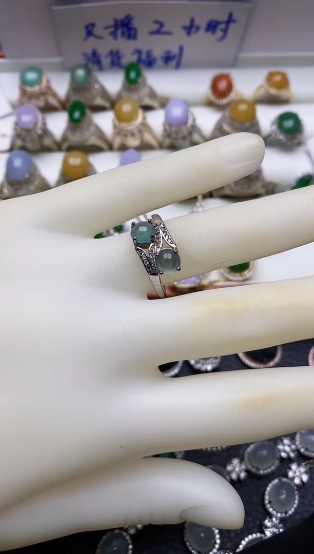 银S925镶嵌戒指翡翠福利0026