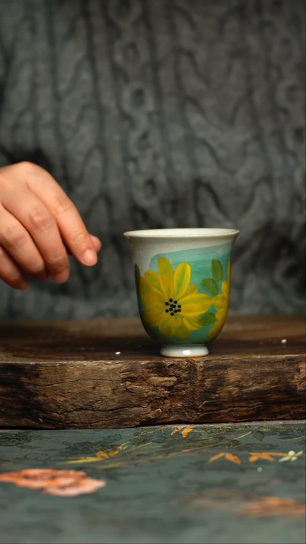 【闪购商品】杯杯釉下彩手工手绘同款陶器