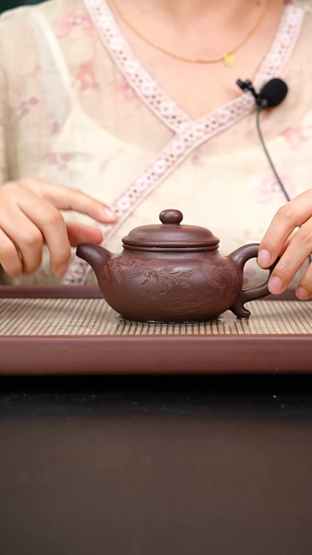 茶壶紫砂全手工底槽青仿古刻绘