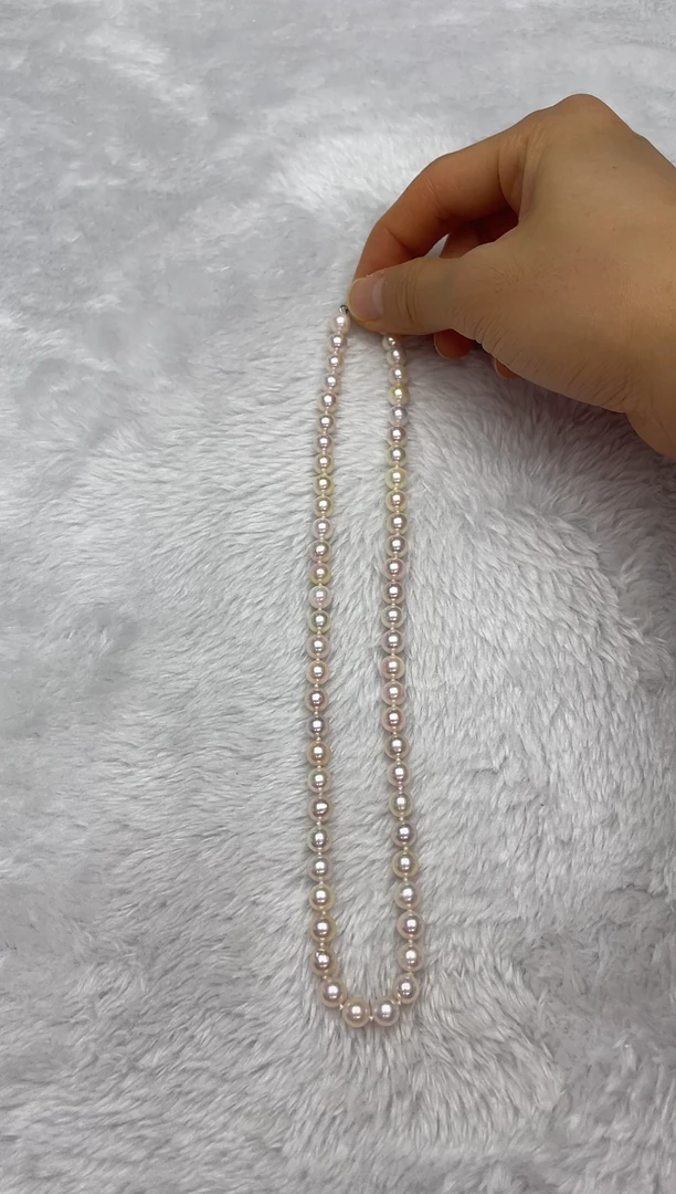 项链银S925镶嵌海水珍珠AK6.5-7mm