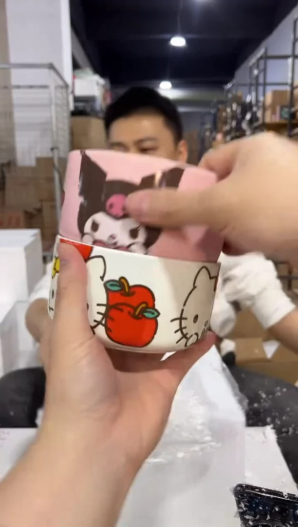 瓷片kt猫碗加库洛米碗