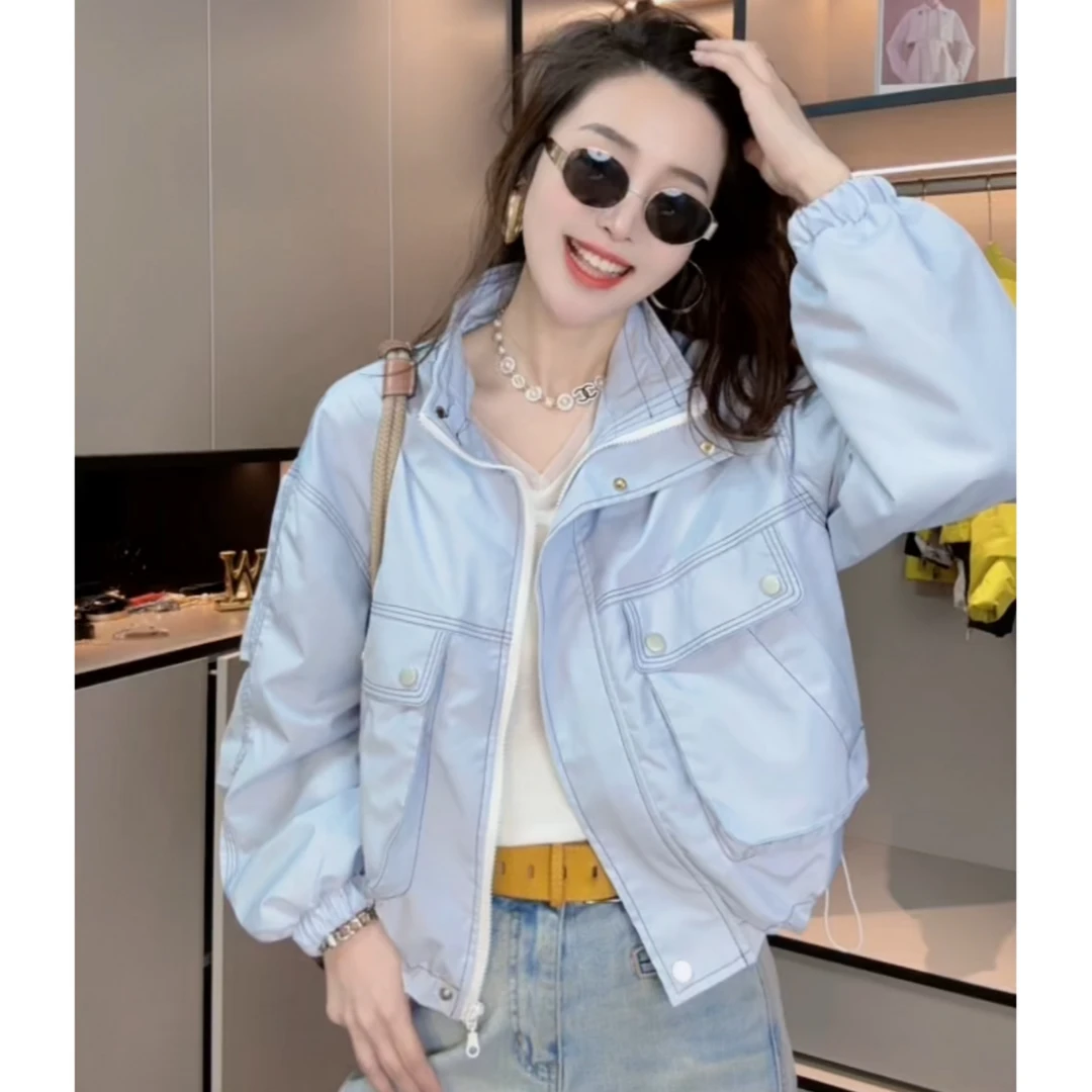 7717轻奢短外套通勤上衣晨色遮肉气质立领设计春季上新款