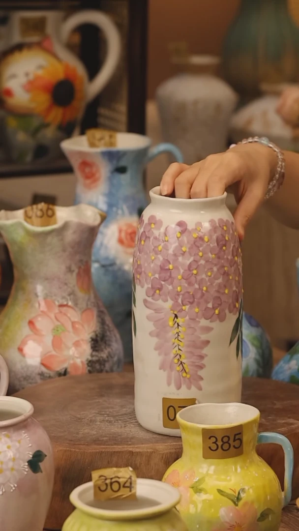 陶瓷079景德镇设计师手作花器摆件侘寂风