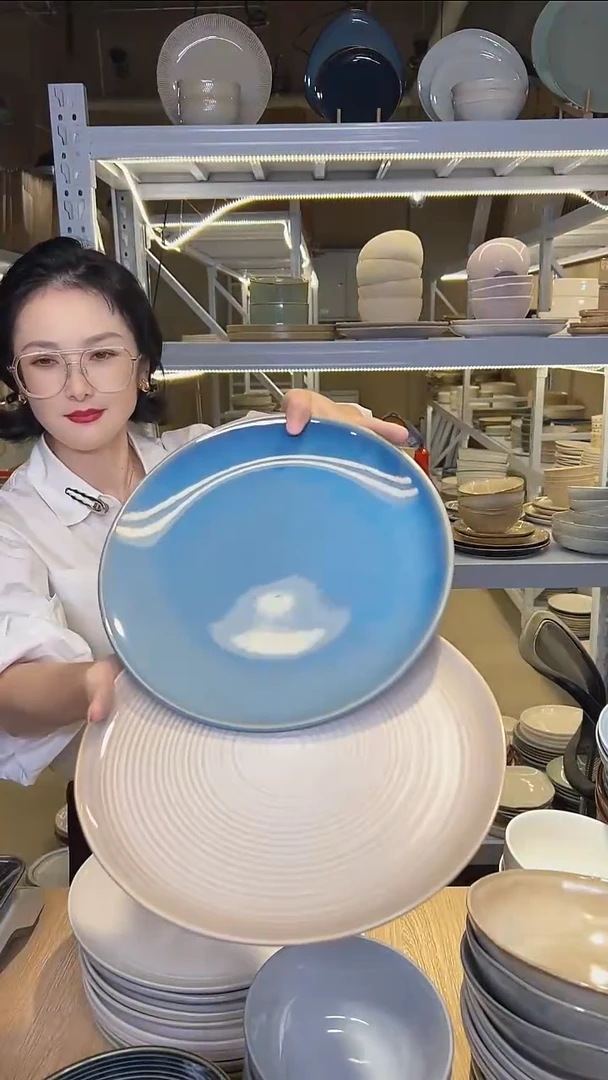 瓷303外贸尾货高温釉下彩陶瓷餐具默认微瑕