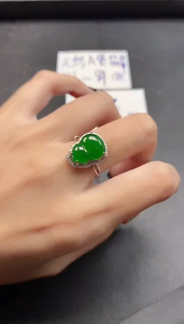 银S925镶嵌戒指翡翠51511