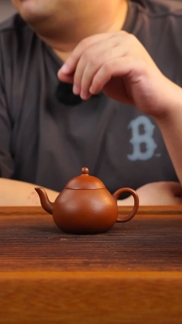 茶壶紫砂朱泥三章文旦梨形壶105CC
