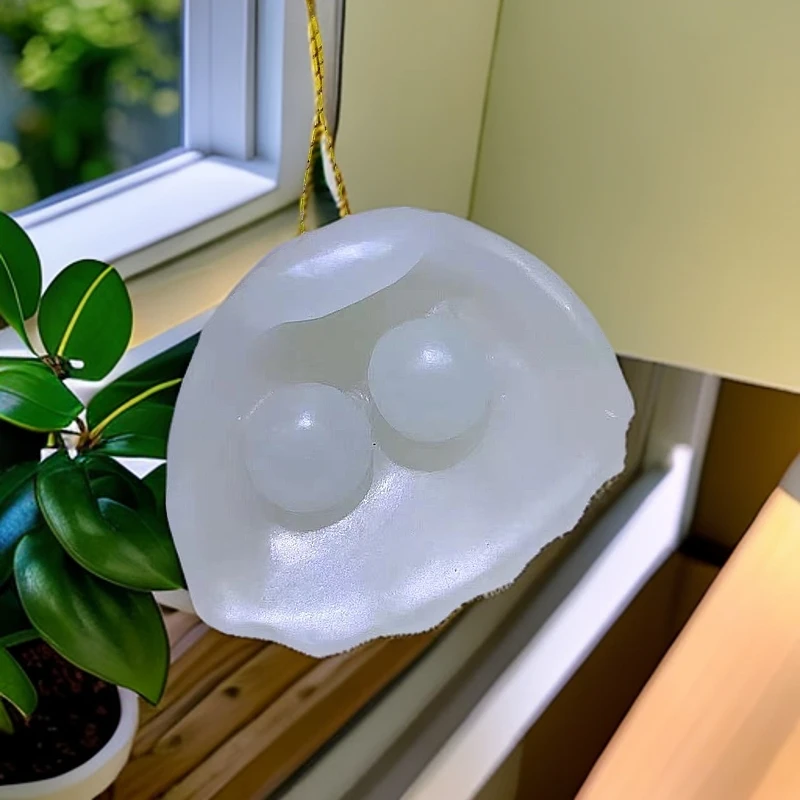 幸福一辈子 和田玉白色花件玉吊坠