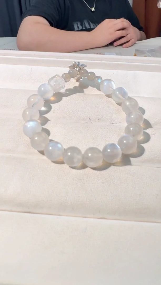 【闪购商品】长石手链银S925镶嵌蓝月花花设计款