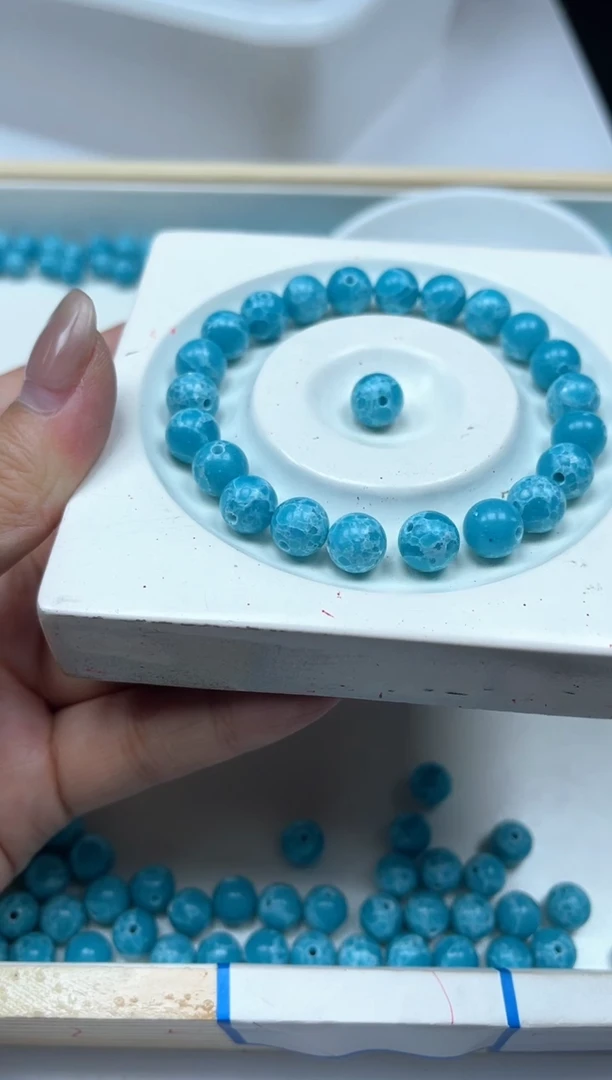 玛瑙/玉髓散珠未镶嵌C752 海纹 石8mm50个15元