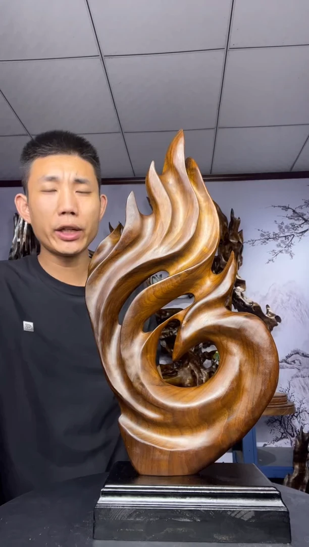 金丝楠木雕款向**水金丝楠木工艺品摆件
