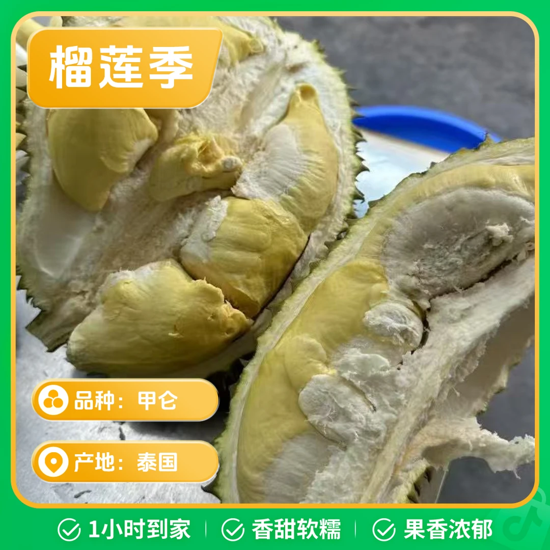 新鲜金枕榴莲(偏熟)500g核小甲仑泰国