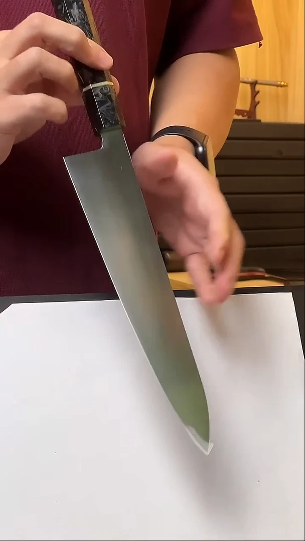 特制钢单体VG10牛刀240，配碳纤维柄