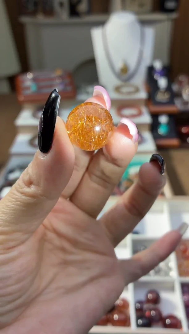 颈饰未镶嵌发晶铜发晶单珠17m+