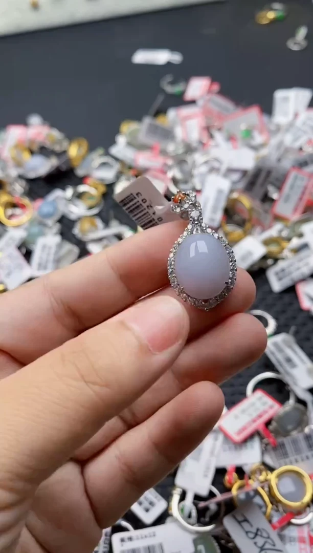 翡翠戒指银S925镶嵌7777---1