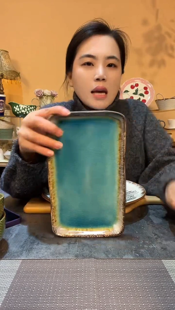 瓷片瑕疵款 9.5英寸异形长盘 介意勿拍