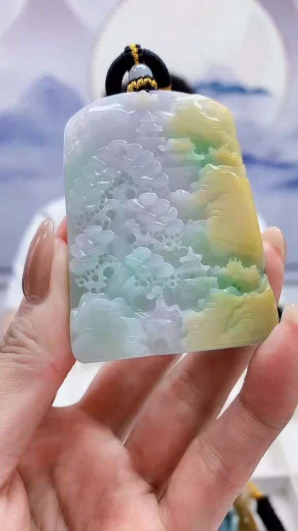 未镶嵌定制翡翠5060MM-毛货挂件66