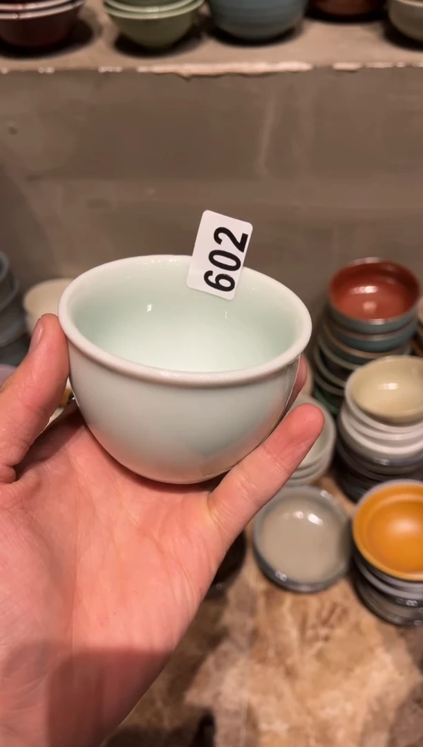 【闪购商品】瓷片602影青手工缸杯1个