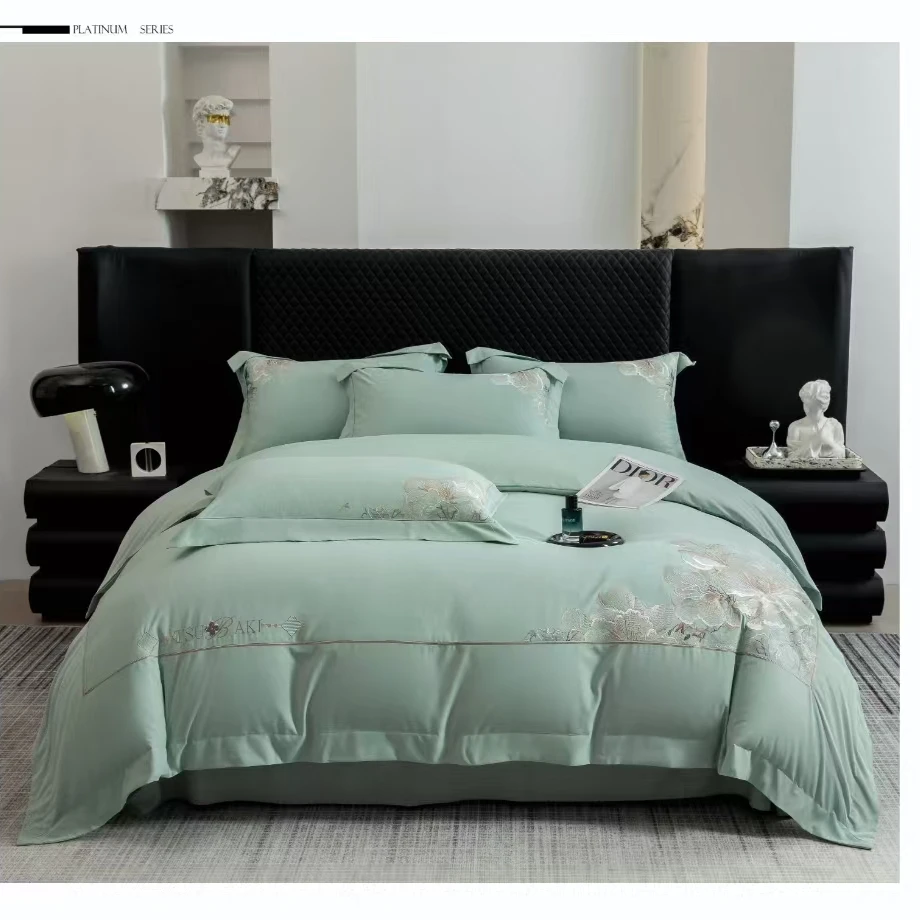 【高货清仓】高端欧式绣花超柔亲肤四件套-半岛情书/极光绿/礼包